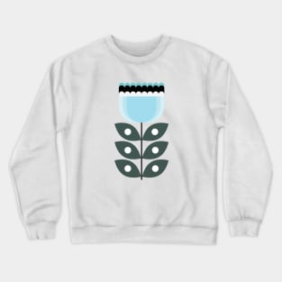 Mid- Century modern blue flower Crewneck Sweatshirt